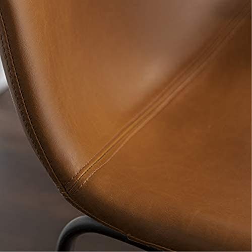 Walker Edison Douglas Urban Industrial Faux Leather Armless Lounge Kitchen Bar Chairs, Set Of 2, Whiskey Brown #TOP2