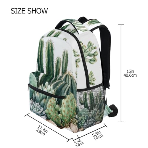 Green Cactus (02) Laptop Backpack for Women Men, Personalized College Bookbag Travel Bag Casual Daypack back packs2