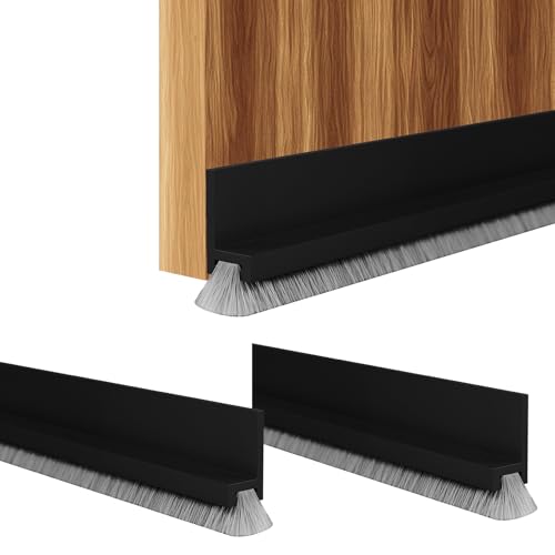 DmDoyy Joint De Porte 100cm Noir - Boudin De Porte Auto-Adhésif Avec Isolation Phonique, Anti-Poussière, Anti-Courant D'Air Pour Portes, Facile À Installer