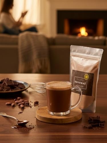 Image of Kokomae Dark Drinking Chocolate Mix | Farm Fresh Organic Cocoa from Tamil Nadu | Made with Organic Cocoa Beans & Cane Sugar | Thick & Rich Hot or Cold Chocolate | Vegan, Gluten-Free | No Preservatives -200gm