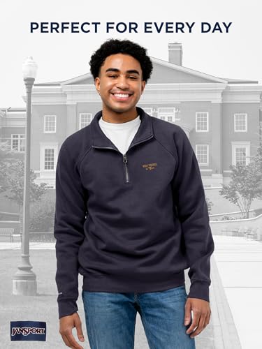 Image of JanSport Unisex Adult NCAA Officially Licensed Rival Long Sleeve Stand-Up Collar Quarter Zip Sweatshirt