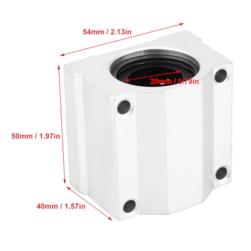 Gleitlager, 2 Stück Linearlager SC20UU Aluminium Linearkugellager-Gleitblockbuchse 20 Mm Lineare Kugellager Gleitbuchse CNC Langer Gleitlager Gleitblock für Lineare Führungsschiene