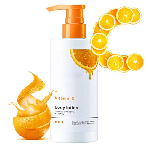 Vitamin C Brightening Body Lotion, Large-capacity Vitamin C Body Lotion, Vitamin C Body Cream, Body Moisturiser for Dry Skin, Nourishing Body Skin Care, Fast Absorbing, Non-Greasy, 250ml