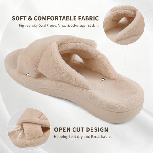 Image of BCSTUDIO Women's Orthopedic House Fuzzy Slippers with Arch Support