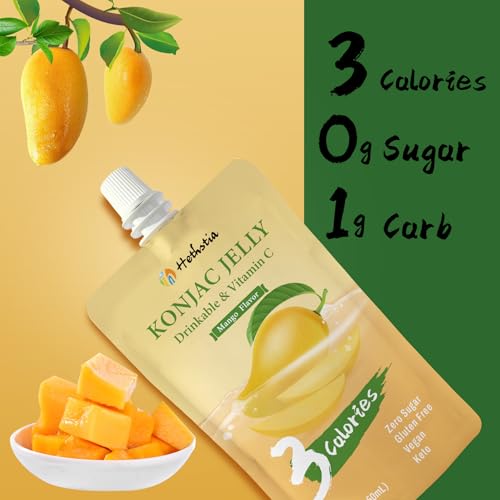 Hethstia Konjac Jelly Pouch Drinkable Mango Flavor, 10 Pack, Vegan - image 4
