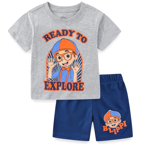 Blippi Boys Short Sleeve T-shirt and Short 2 Piece Set for Toddler 2T to Big Kids