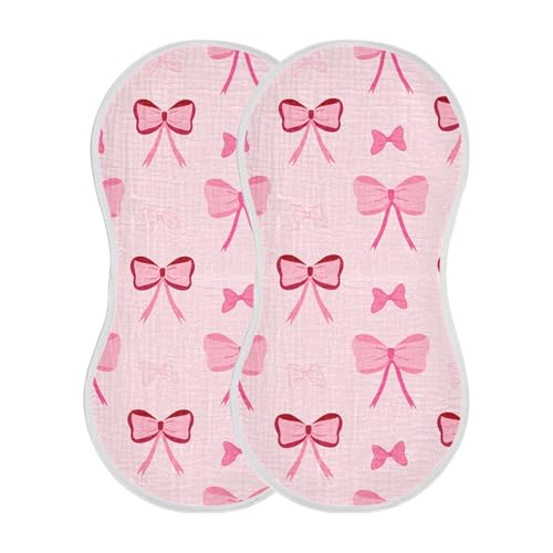xigua Bows Muslin Baby Burp Cloths Set of 4, Super Soft & Absorbent Burping Rags, Cotton Burp Clothes Shower Gift for Newborn, Baby Girls and Boys2