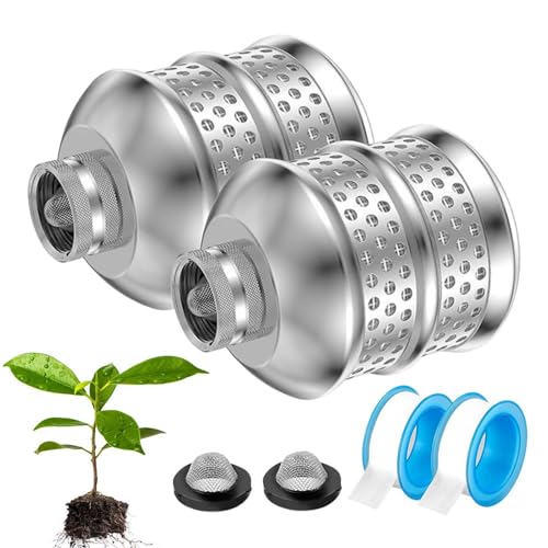 Cabezales de aspersor burbujeante, rociador de burbujas de aluminio | Difusor de agua suave, remojo de riego de jardín a prueba de óxido, cabezal de filtro para patio, jardín, cultivo de plantas