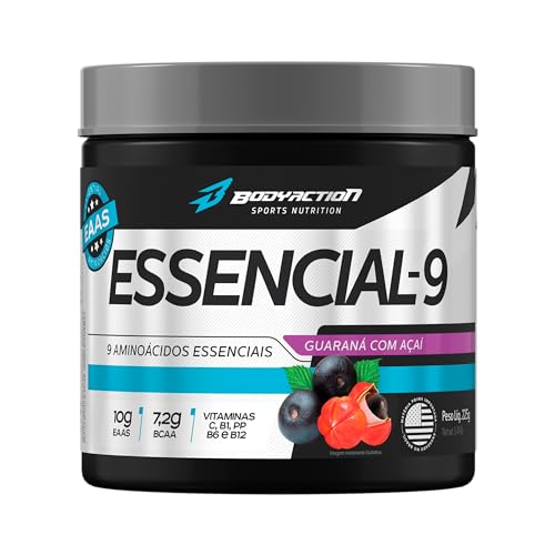 Essencial 9 EAA Aminoácios Essenciais 225g Sabor Guaraná com açaí Bodyaction
