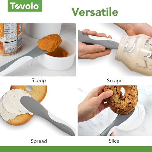 Image of Tovolo Tool for Kitchen Meal Prep to Scoop Spread Slice and Scrape,White /Gray