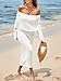 Saodimallsu Womens Off Shoulder Summer Maxi Dress Bell Long Sleeve Sexy Bodycon Strapless Sheer Beach Swimsuit Coverup