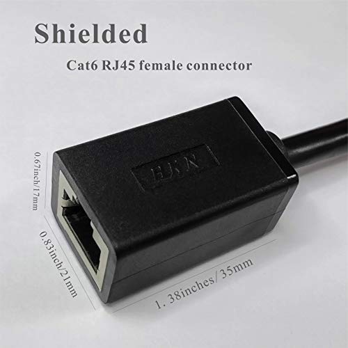 Ethernet Extension Cable, Shielded Cat6 Cat 6 Lan Cord Extender, Cat5E Cat5 Rj45 Network Patch Jumper, Male To Female Connector For Router Modem Smart Tv Pc Computer Laptop [2Pack, 3.3Ft+6.6Ft Black] #TOP2