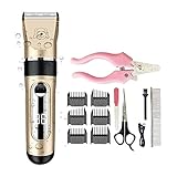 Conception imperméable - Contrairement à d'autres rasoirs de chien, ce rasoir joue une bonne performance en matière de conception anti-eau de sorte que tout le corps de la tondeuse pour animaux de compagnie puisse être trempé dans l'eau.