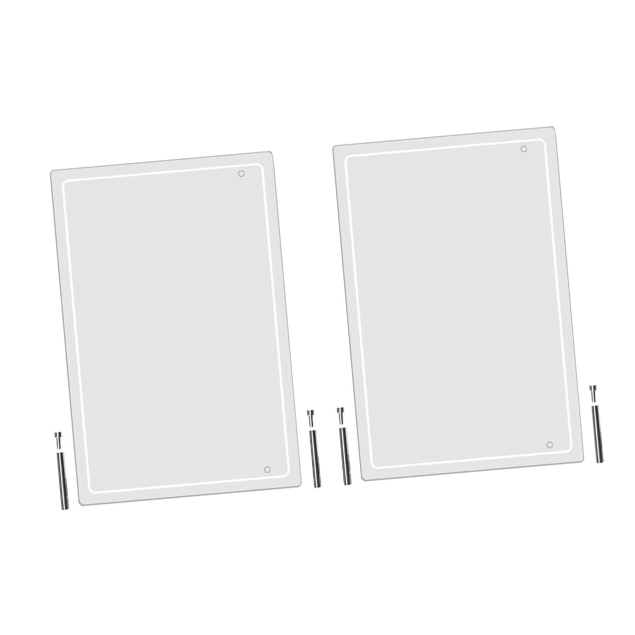 2 Stück Acryl Notiztafeln mit Glatter Polierter Oberfläche Abwischbare Tisch Schreibtafeln für Büro und Zuhause Transparente Memo Boards