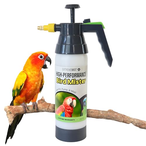 EXTREMEMIST High-Performance Bird Sprayer | Ultrafine Avian Pump Mister | Handheld Pet Bird Bath Mister | Adjustable Nozzle | Bird Cage Cleaner | Perfect for Macaws, Cockatiels, Parrots & More – 20oz