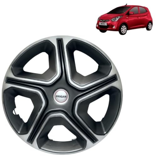 Image of Prigan Hyundai Eon (Magna and Era) Grey Silver Wheel Cover 13 inch for -Hyundai Eon (Set of 4 Pcs) (Press Fitting) Model Name- Nexon Grey Silver 13