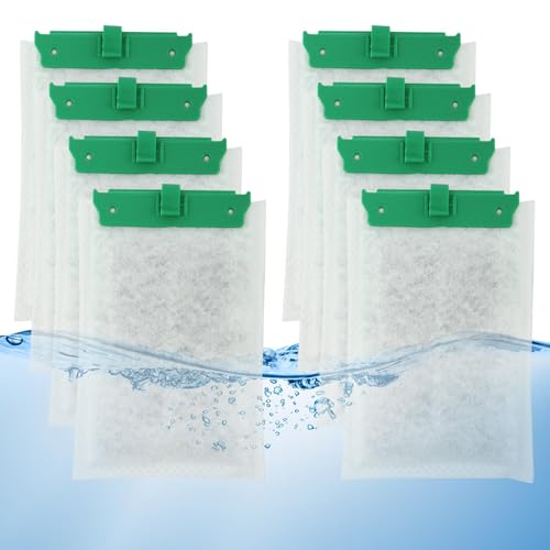 Image of Kakalote 8pcs Aquarium Filter Cartridges, ReptoFilter 20 Gallons (90 GPH), Compatible with Whisper Bio-Bag PF10, IQ10, 10i, TetraFauna ReptoFilter, Green, 5.91x3.54inch