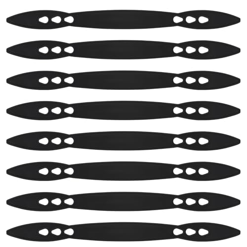Gemscream 8 Pcs Rubber Straps for Knee Pads Black Replacement Straps for Knee Pads Heavy Duty Elastic Bands for Work Gardening Construction Sports