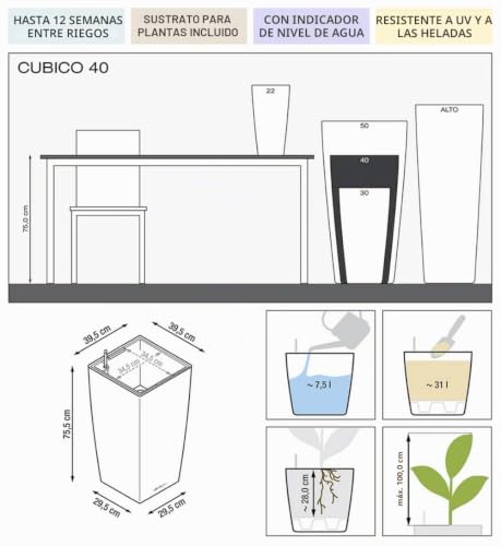 Miniatura 2 de Lechuza Premium 40 - Kit Completo, 40 X 40 X 75 Cm, Color Antracita