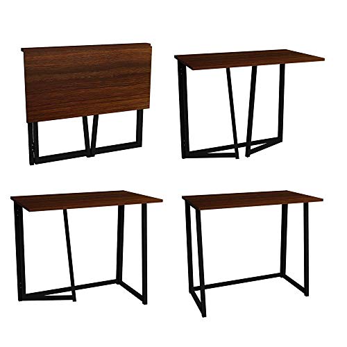 Image of JGS Sheesham Wood and Iron Study Table for Living Room (Brown & Black Finish)
