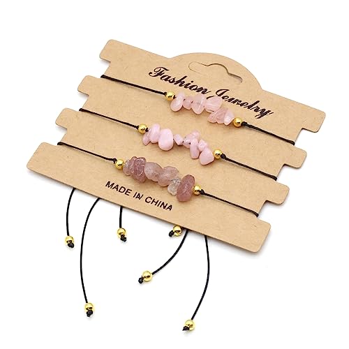 LE SKY 15 Pcs Natural Stone Bracelets Irregular Crystal Agate Chip Stone Elastic Cord for Jewelry Gift2