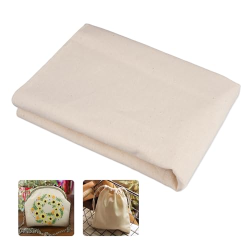 Tela de Algodón 100% Ancho Natural Sin Blanquear, Lino Tela de Algodón por Metro, 160 Largo X 50 cm Extra Ancho, Natural Color Beige Lino para Manualidades, Fundas, Manteles, Decoración, Cortinas