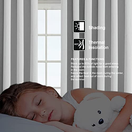 Aspire Homeware Blackout Curtains for Living Room - Pencil Pleat Light Grey Curtains Bedroom Thermal Insulated Super Soft Tape Top Window Curtain & Drapes with Tie Backs 66 x 54 Inch, 2 Panel - Image 8