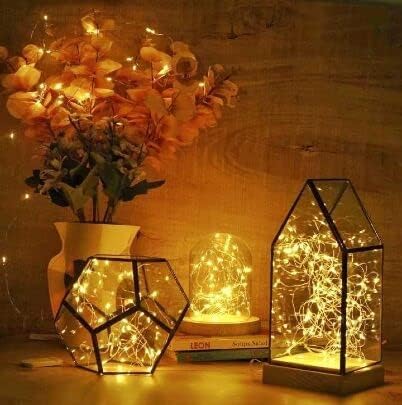 Miniatura 7 de Paquete de 15 luces de hadas que funcionan con pilas, 6.6 pies, 20 luces LED de tarro de masón, alambre plateado, impermeable, luciérnaga, mini