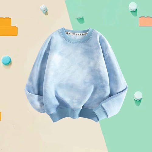 DDAPJ pyju Tie Dye Sweatshirts for Girls Boys Kids Cute Long Sleeve Crewneck Pullover Cotton Sweatshirt Tops 3-10 Years2