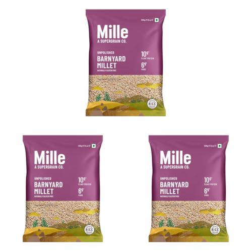 Image of Mille Samak Millet Whole Grain | Barnyard Millet | Sanwa /Bhagar /Kuthiraivally /Udalu | Ideal for FASTING | Unpolished, No Soaking Required | High Plant Protein and Fibre | Just cook for 6 minutes | High Grade Whole Grain | 500g