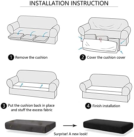 Jacquard Sofa Cushion Cover Couch Seat Covers Sofa Seat Cushion Slipcovers Sofa Cover, Plush Winter Warm High Stretch Fabric Washable Summer Furniture Protector (Light Blue,1 Seat)