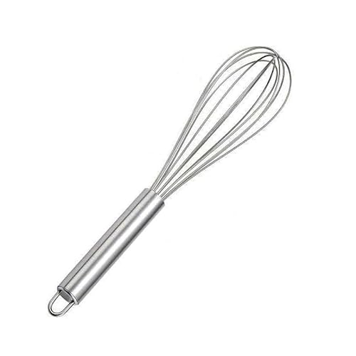 36cm Stainless Steel Hand Whisk – Egg Beater & Mixture Mixer for Home Baking, Cooking, Beating, and Blending – Durable & Rust-Proof Kitchen Whisk with Comfortable Handle (Silver)