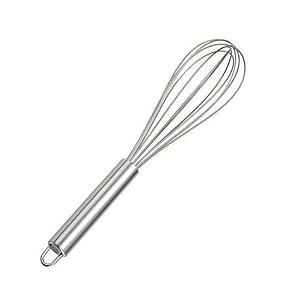 36cm Stainless Steel Hand Whisk – Egg Beater & Mixture Mixer for Home Baking, Cooking, Beating, and Blending – Durable & Rust-Resistant Kitchen Whisk with Ergonomic Handle (Silver)