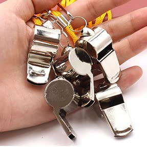 Pack de 10 silbatos de acero inoxidable con cuerda miniatura 3