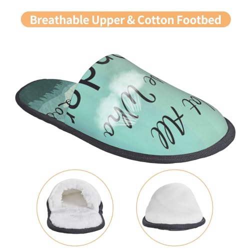 Not All Those Who Wander Are Lost1 Print Women Slippers Home Furry Shoes Keep Men Couples Shoes Warm For Women-4