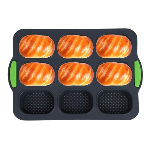 KITDAHOM Silikon Baguette Backform – Brötchen backform – Brötchenbackformen – antihaftbeschichtet – 9-Slot-Design – ideal für Baguettes, Brötchen,...
