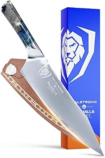 DALSTRONG Chef Knife - 9.5" - Valhalla Series - 9CR18MOV HC Steel - Celestial Resin & Wood Handle - w/Leather Sheath