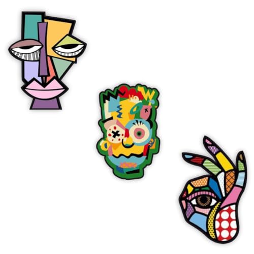 Image of Zesta Wooden Fridge Magnets Set | Refrigerator Decor Magnets for Kitchen | India Souvenir Fridge Magnet Collection | Wooden Magnet for Fridge Door Decoration (Abstract Arts)