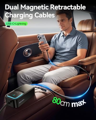 Rocoren 135W 6‑Port PD USB‑C Fast Car Charger Cigarette Lighter Adapter — view 4
