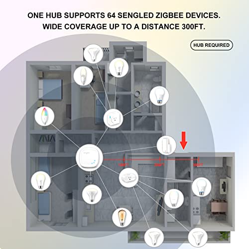 Sengled-Zigbee-30-Smart-Door-Sensor-G2-Smart-Sensor-for-Window-and-Door-Hub-Required-Compatible-with-Alexa-Google-Assistant-Smartthings-APP-Remote-Control-4-Pack