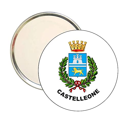 ROUND MIRROR. ARMORIAL EMBLEM CASTELLEONE CREMONA ITALY