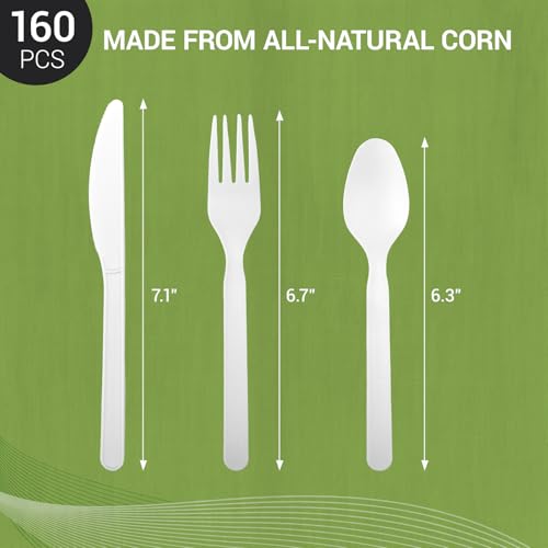50% Off Degralight 160-Piece Compostable Cutlery Set - Image 3