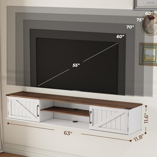 63 Farmhouse Floating TV Stand - image 5
