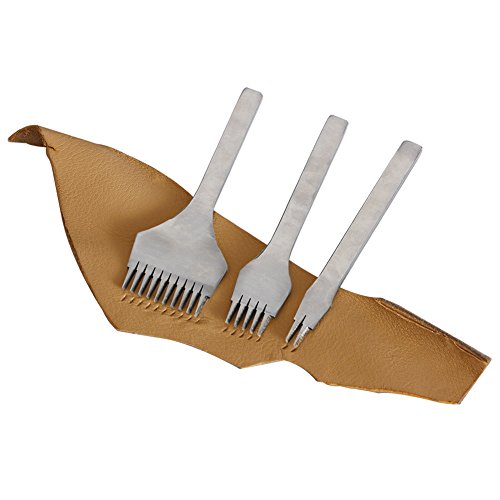 Diy Leather Tool Stainless Steel 2/5/10 Prong Flat Leather Chisel Craft Tools Prong Hole Piercing Hole Punch Tool Kit (3.38Mm) #TOP2