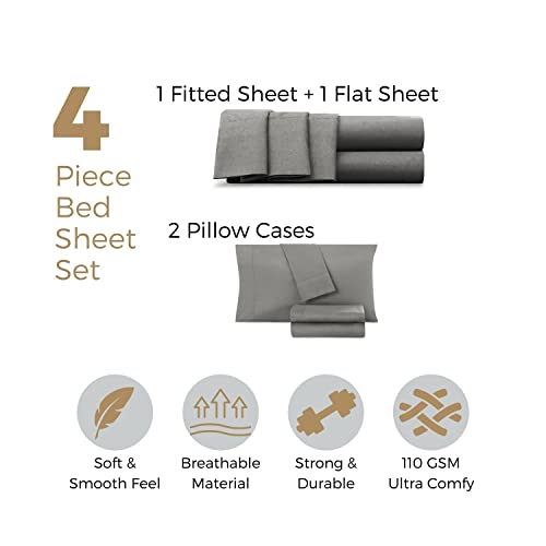 Empyrean Full Size Sheets - 4 Pc Super Soft Bed Sheets Full Size - Double Brushed Microfiber Full Size Bed Sheets - Hotel Luxury Hunter Green Full Size Sheet Sets, With 4 Corner Elastic Straps #TOP6