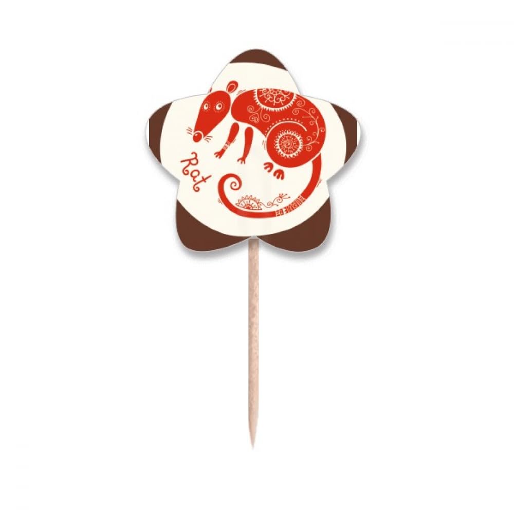Pics à cupcakes Year of Rat rouge pour réussir vos décorations de fête