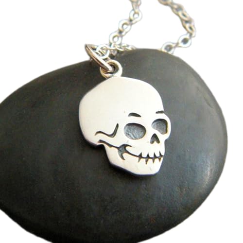 Collier tête de mort en argent 925 LKBEADS avec pendentif discret