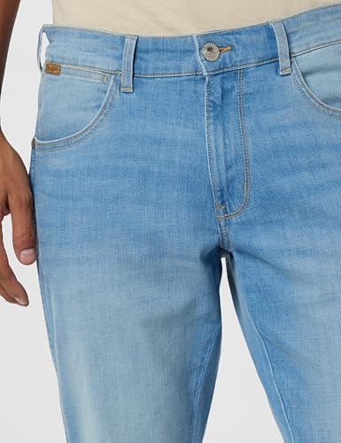 Image of Wrangler Men Blue Bostin Slim Fit Mid Rise Jeans