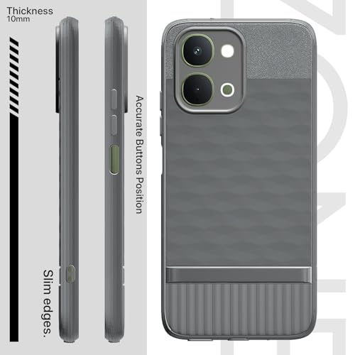 Image of Outlouders Back Cover for Vivo T5x / Vivo Y51 Pro /iQOO Z11x 5G | Full Camera Protection | TPU Soft Flexible Shockproof Bumper Case (Grey)