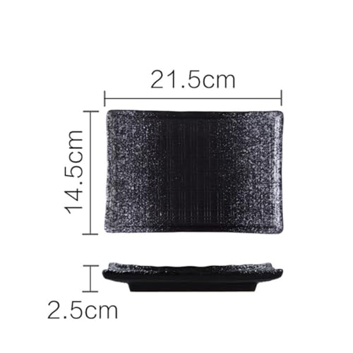 Set de platos rectangulares para sushi estilo japonés, melamina, 2 piezas miniatura 7